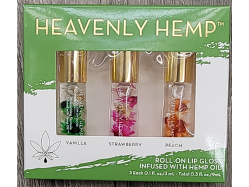 Heavenly Hemp Roll-on Lip Gloss Set, Hemp Oil
