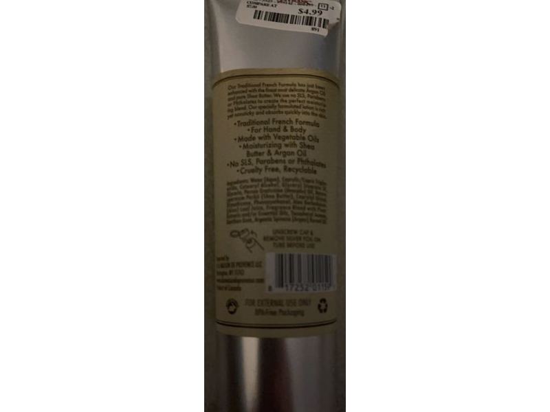 A La Maison De Provence Honeysuckle Hand & Body Lotion, Moisturizing Shea Butter & Argan Oil, Paraben Free, 5 fl oz/150 mL