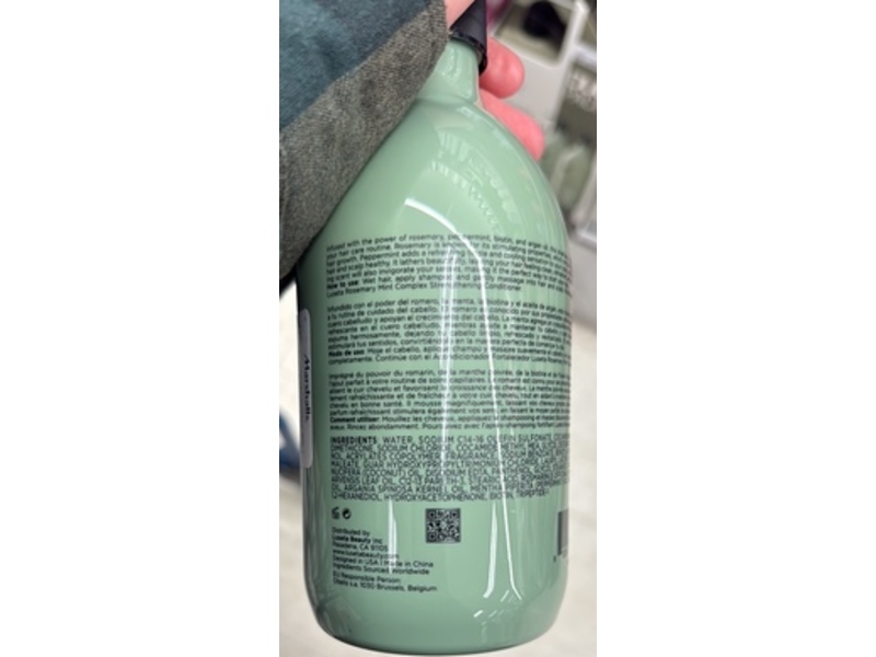 Luseta Rosemary Mint Complex Strengthening Shampoo, Rosemary, Peppermint, Biotin & Argan Oil, 16.9 fl oz/500 mL