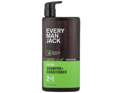 Every Man Jack Thickening 2 In 1Shampoo + Conditioner, Tea Tree, 16 fl oz/473 mL