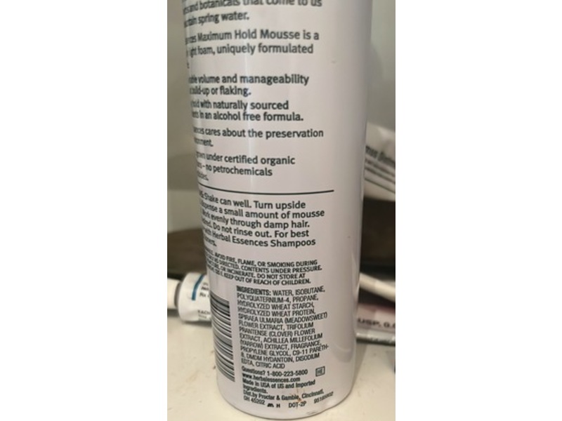 Clairol Herbal Essences Mousse, Maximum Hold, 8 oz/227 g