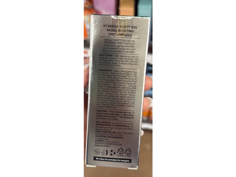 VT Cosmetics Reedle Shot 500 Facial Boosting First Ampoule, 0.06 fl oz/2 mL