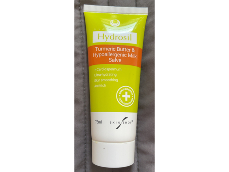 Hydrosil Ultra Hydrating Skin Smoothing Anti Itch Salve Turmeric Butter & Hypoallergenic Milk, 75 mL
