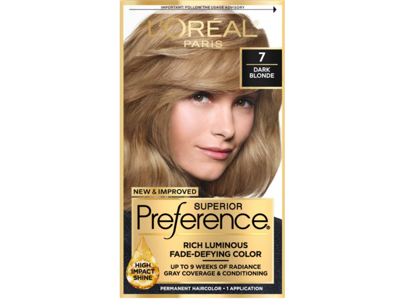 L'Oreal Paris Superior Preference Permanent Hair Color, 7 Dark Blonde, 1 Application