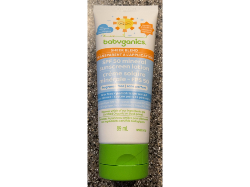 Babyganics Sheer Blend Mineral Sunscreen Lotion, SPF 50, 89 mL