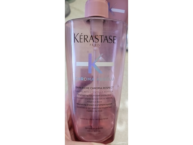 Kerastase Chroma Absolu Chroma Respect Shampoo, Lactic Acid + Centella Asiatica, 16.9 fl oz/500 mL