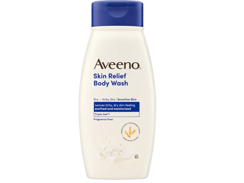 Aveeno Skin Relief Body Wash, Fragrance Free, 18 fl oz/532 mL.