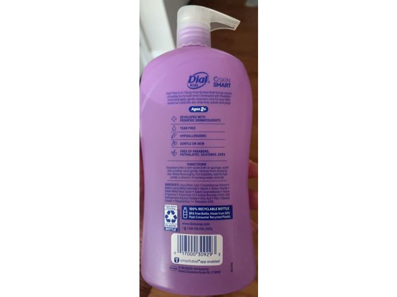 Dial Kids 3-In-1 Body+Hair+Bubble Bath, Lavender Scent, 32 fl oz/946 mL