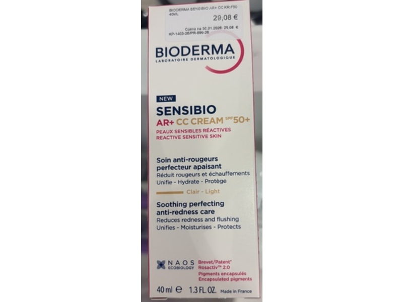 Bioderma AR+ CC Cream, SPF 50+, Light, 1.3 fl oz/40 mL