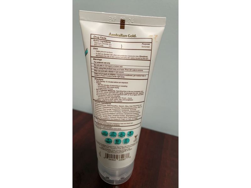 Australian Gold Botanical SPF 50 Tinted Face Sunscreen, Medium To Tan, 3 fl oz/89 mL