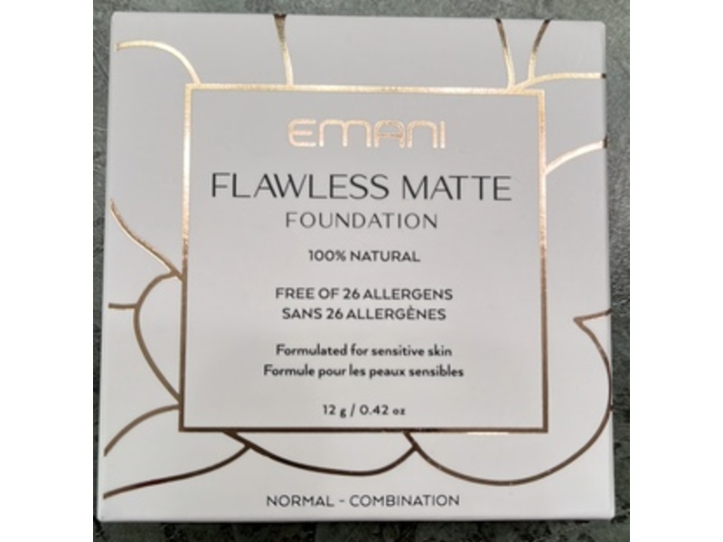 Emani​ Flawless Matte Powder Foundation, Nude Beige, 0.42 oz/12 g