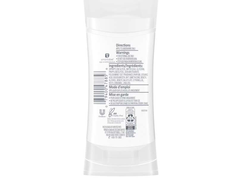 Dove 0% Aluminum Deodorant, Pear & Aloe Vera, 2.6 oz/74 g