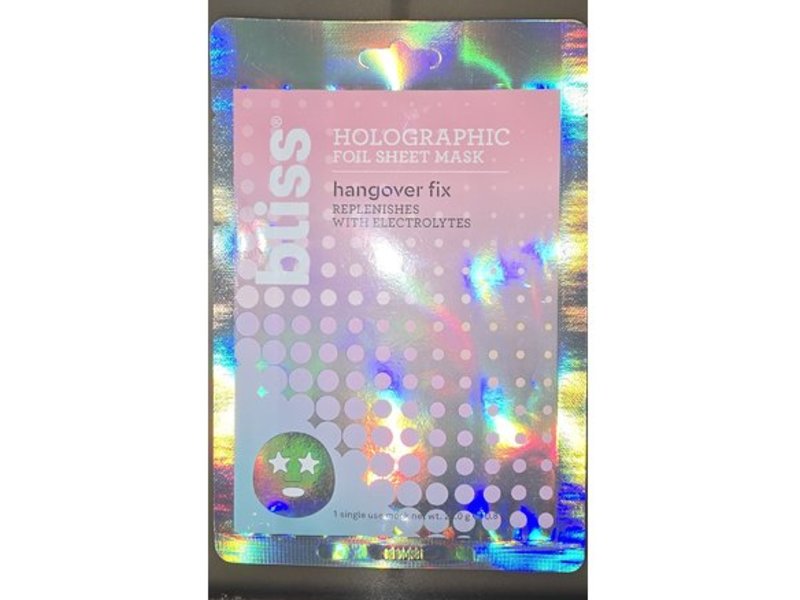 Bliss Holographic Foil Sheet Face Mask, Hangover Fix, 0.8 oz/25 g, 1 Count