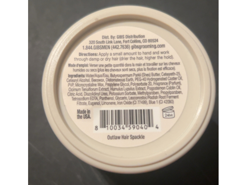 Outlaw Hair Spackle High Hold matte Finish Plate Pour Cheveux, 04 oz/113 g