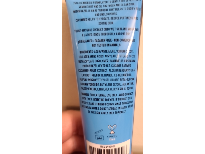 The Nobleman Cleansing Face Wash, Witch Hazel & Cucumber, 2 oz/60 mL