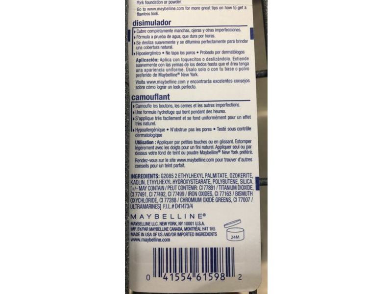 Maybelline Cover Stick Concealer, 190 Yellow, 0.16 oz / 4.5 g