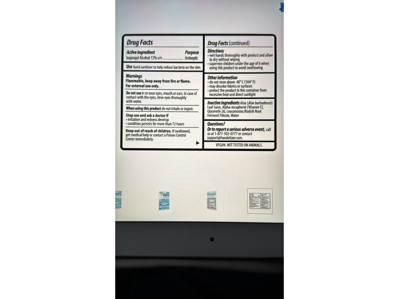 Handētizer Free & Clear Hand Sanitizer, Isopropyl Alcohol, 0.67 fl oz/20 mL