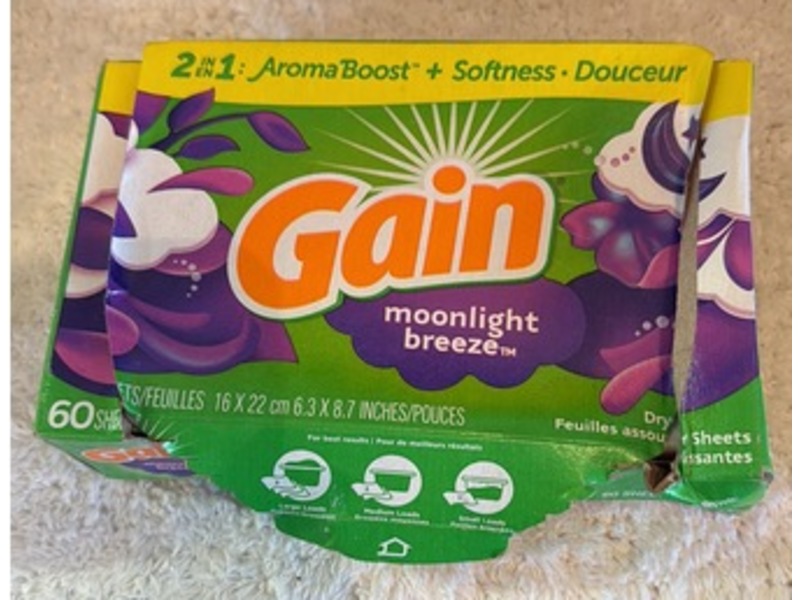 Gain Fabric Softener Dryer Sheets, Moonlight Breeze, 60 Sheets
