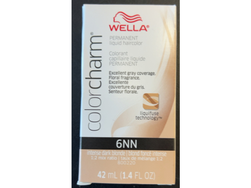 WELLA Color Charm Permanent Liquid Hair Color, 6NN Intense Dark Blonde, 1.4 fl oz/42 mL