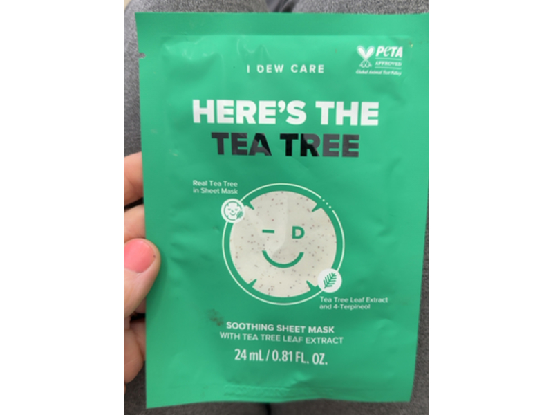 I Dew Care Here's The Tea Tree Sheet Mask, 0.81 fl oz/24 mL