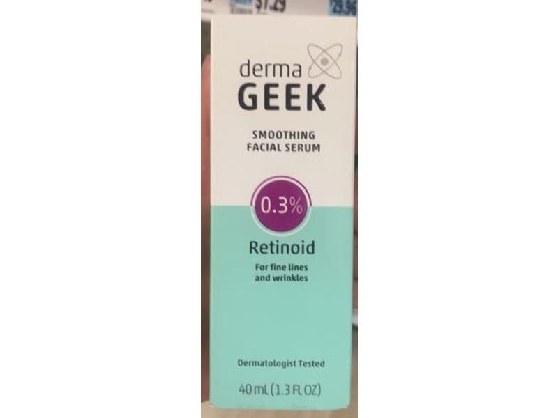 dermaGEEK Smoothing Facial Serum, 0.3% Retinoid, 1.3 fl oz/40 mL