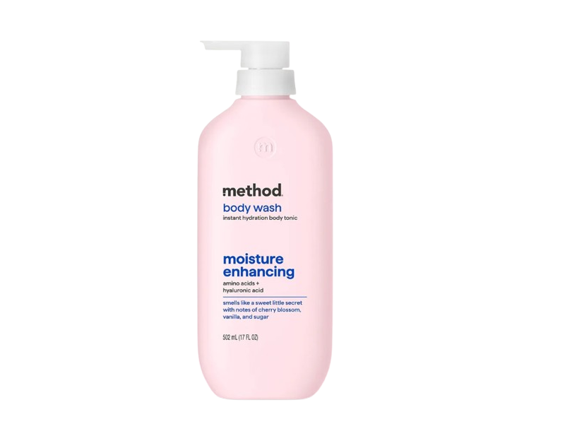 Method Moisture Enhancing Body Wash, Cherry blossom, Vanilla+Sugar, 17 fl oz/502 mL