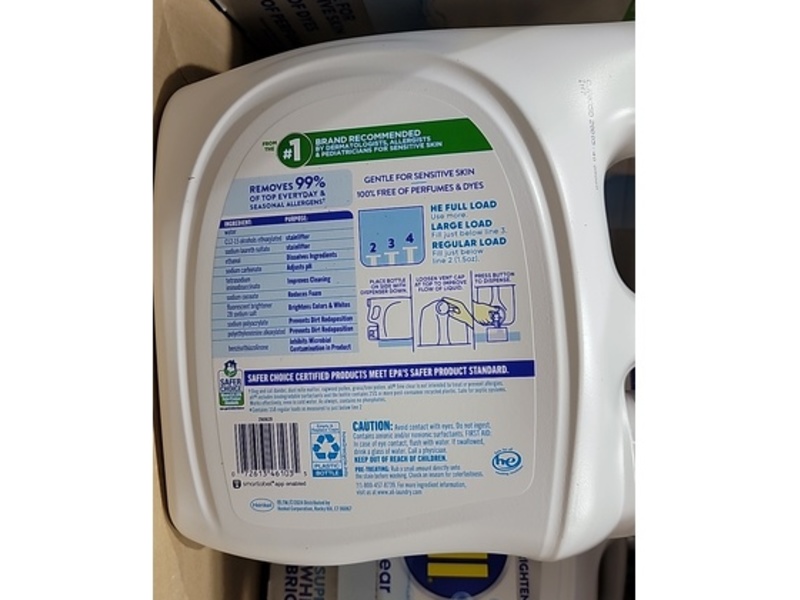 all Plus+ Liquid Detergent, Free & Clear, 158 Loads, 237 fl oz/7 L