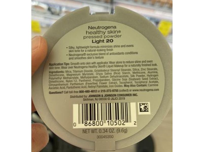 Neutrogena Healthy Skin Pressed Powder, Light 20, 0.34 oz/9.6 g
