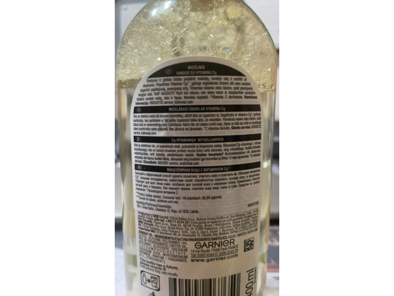 Garnier Skin Naturals Micellar Cleansing Water, Vitamin C, 400 mL