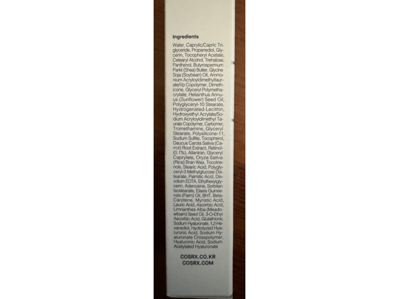 Cosrx Retinol 0.1 Cream, Super Vitamin E + Panthenol, 0.67 fl oz/20 mL