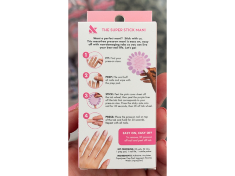 Olive & June Effects Press On Fake Nails, Glazed French, 32 Count