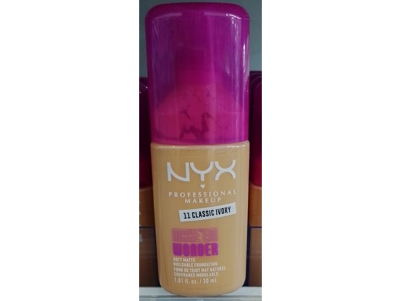Nyx Make 'Em Wonder Soft Matte Foundation, 11 Classic Ivory, 1.01 fl oz/30 mL