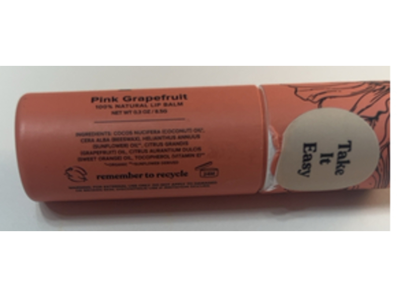 Poppy & Pout Natural Lip Balm, Pink Grapefruit, 0.3 oz/8.5 g