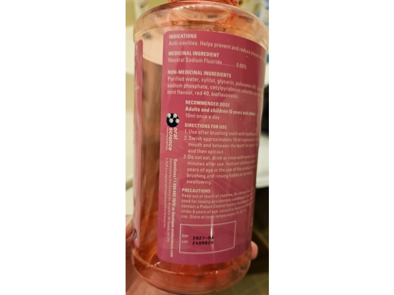 X-Pur Opti Rinse Remineralizing Flouride Rinse, Grape Raisin, 1 L