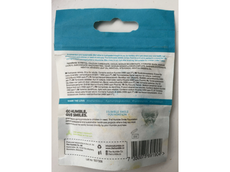 The Humble Co Natural Toothpaste Tablets, Fresh Mint, 60 Count