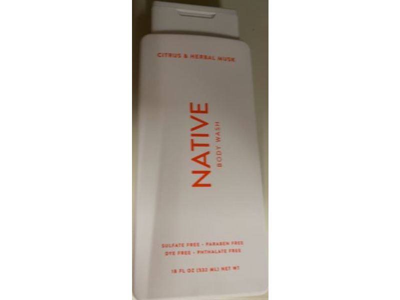 Native Body Wash, Citrus and Herbal Musk, 18 fl oz/532 mL