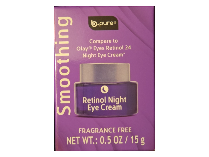 b.pure Smoothing Retinol Night Eye Cream, Fragrance Free, 0.5 oz/15 g