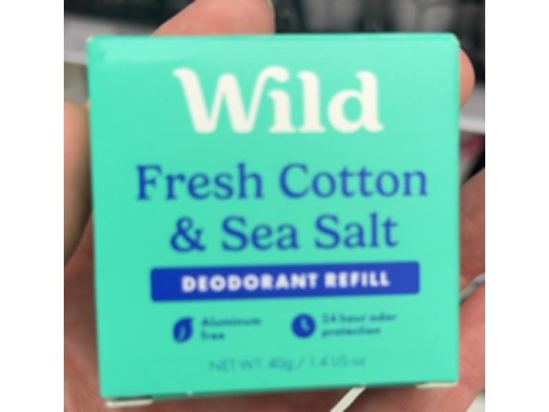 Wild Deodorant Refill, Fresh Cotton & Sea Salt, 1.4 fl oz/40 g, Pack Of 3