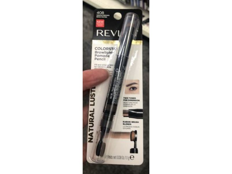 Revlon Colorstay Browlights Pomade Pencil, 408 Medium Brown, 0.038 oz/1.1 g