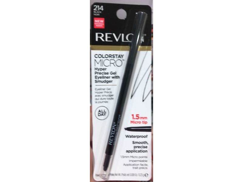 Revlon Colorstay Micro Hyper Precision Gel Eyeliner, 214 Black Noir, 0.008oz/0.23 g