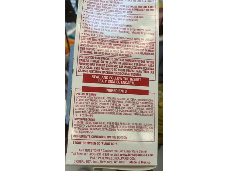 L'Oreal Paris Excellence Creme Permanent Triple Care Hair Color, 5 RB Medium Reddish Brown, 1 Application