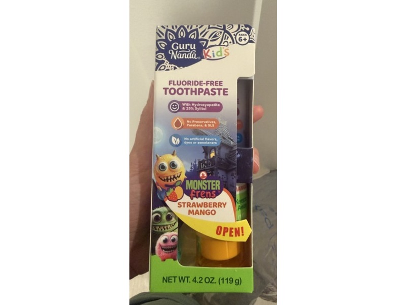 Guru Nanda Kid's Toothpaste, Strawberry Mango, 4.2 oz/119 g