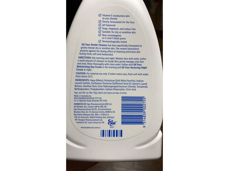 QV Face Gentle Cleanser, 250 g