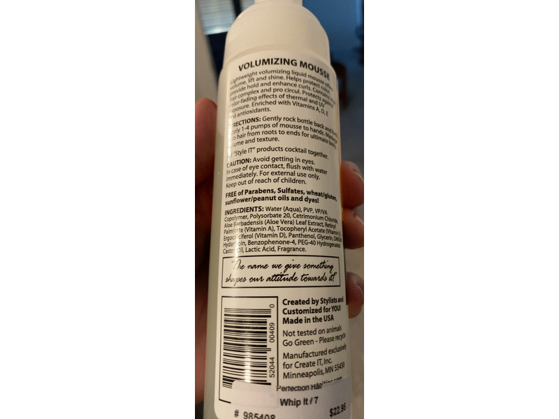 Whip It By Create It Brilliant Shine Volumizing Mousse, 7 fl oz/207 mL