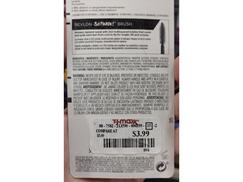 Revlon So Fierce Mascara, 701 Blackest Black, 0.25 fl oz / 75 mL