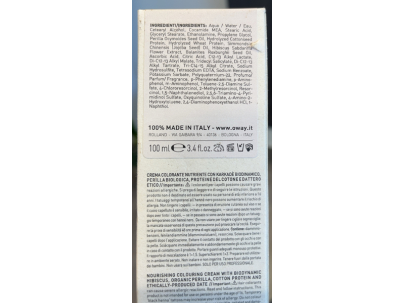 Oway Hcolor Senza Ammoniacal Cream, 6.0 natural dark blond, 3.4 fl oz/100 mL