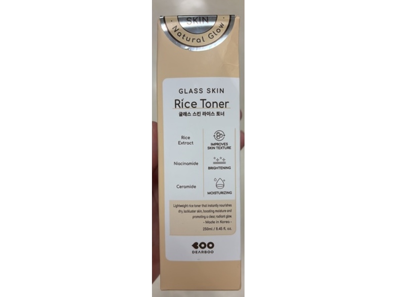 Dearboo Glass Skin Rice Toner, Rice Extract, Niacinamide, Ceramide, 8.45 fl oz/250 mL