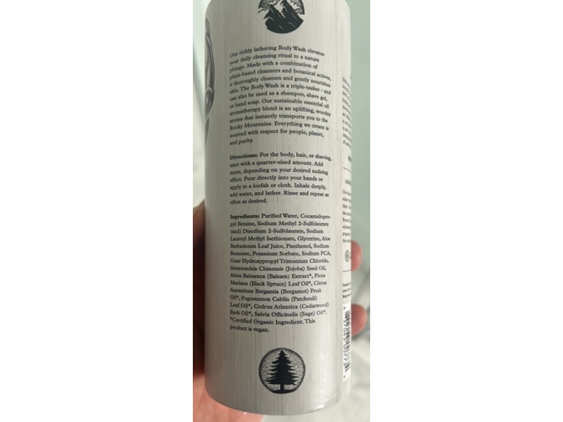 Alpine Provisions Body Wash, Fir + Sage, 16.9 fl oz/500 mL