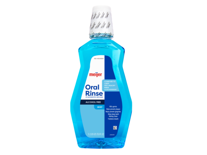 Meijer Oral Rinse, Mint, 33.8 fl oz/1L