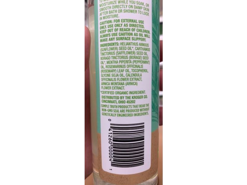 Simple Truth Soothing Body Oil, Rosemary Mint, 8 fl oz/236 mL